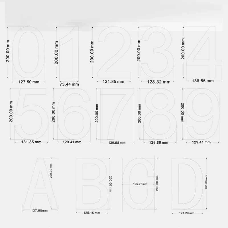 8 Inch House Number Outdoor #0-9 Numeric Home Outdoor Numbers