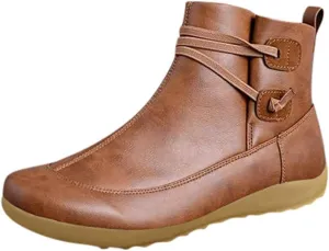 AMDBEL Ankle Boots for Women, Cowgirl Boots Women Slip On Loafers Chunky Block Heel Shoes Office Hollow-out Low Heel Booties