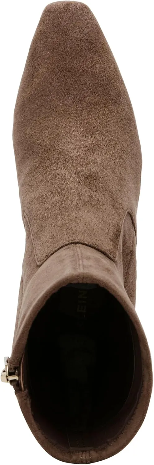 Anne Klein Womens Iga Zipper Faux Suede Booties