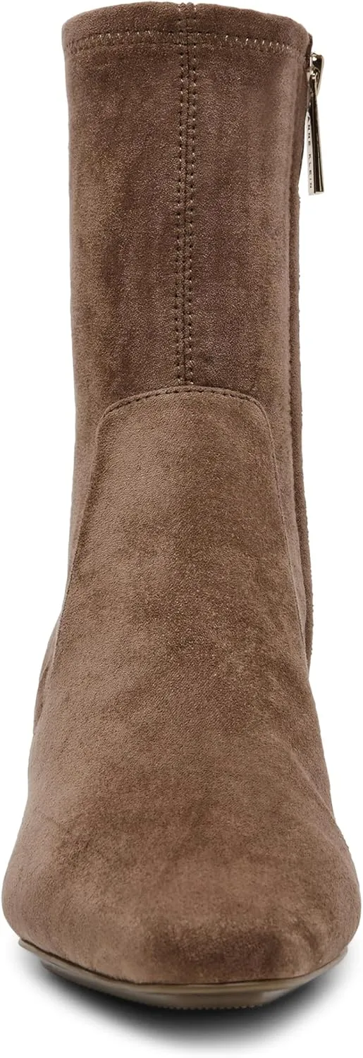 Anne Klein Womens Iga Zipper Faux Suede Booties