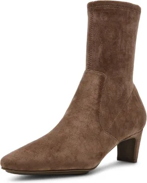 Anne Klein Womens Iga Zipper Faux Suede Booties