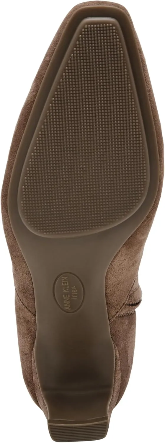Anne Klein Womens Iga Zipper Faux Suede Booties