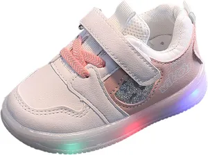 Baby Boys Girls Sneakers LED Walking Light Up Shoes Mesh Breathable Soft Sneakers Outdoor Casual Hiking Shoes