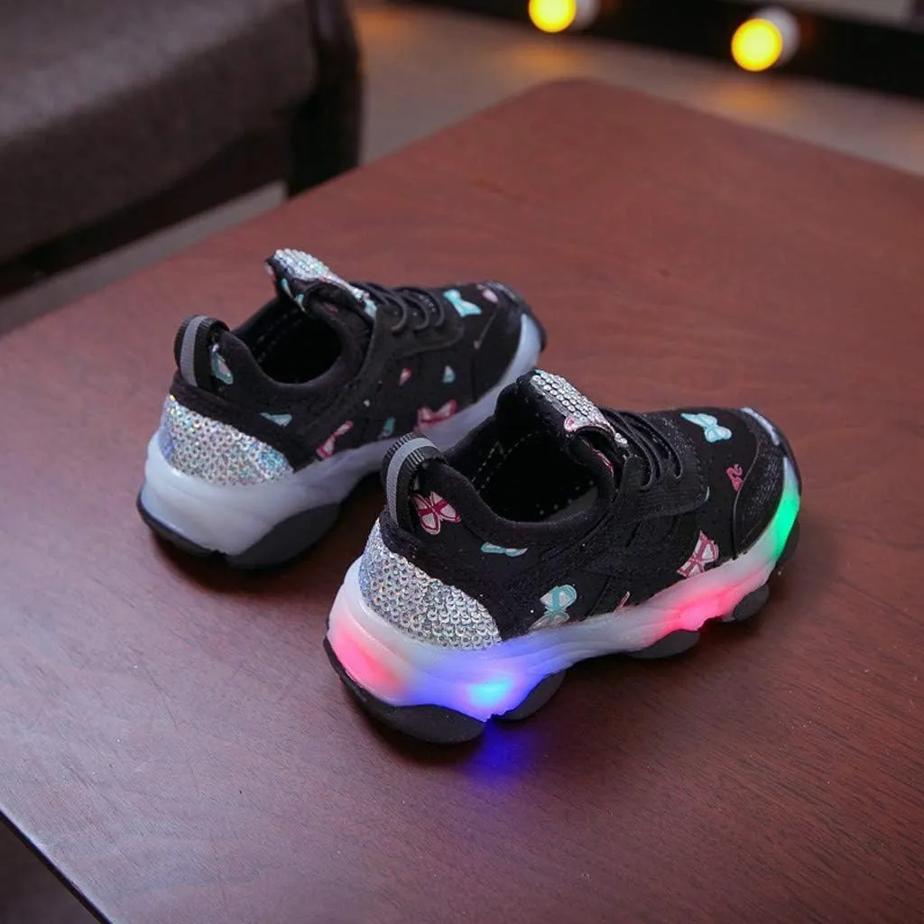 Baby First Walking Shoes Kid Led Shoes Trainers Slip on Waves Shoes Boys Girls Cotton Mesh Breathable Sneakers