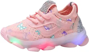 Baby First Walking Shoes Kid Led Shoes Trainers Slip on Waves Shoes Boys Girls Cotton Mesh Breathable Sneakers