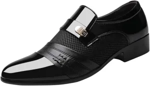 Black Dress Shoes Slip Ons for Men Shoes Shoe Male Suit Business Men Comfortable Leather Wedding Casual Shoes Men's Leather Shoes Black Non Slip Shoes Business Casual for Men