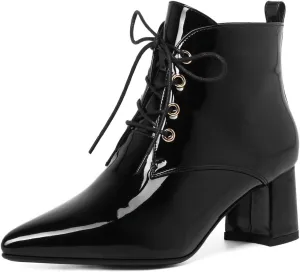 Caradise Womens Wingtip Oxford Boots Lace Up Vintage Chunky Combat Boots