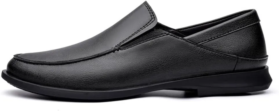 Casual Loafers for Mens Vegan Leather Tuxedo Round Toe Slip Resistant Slip-on
