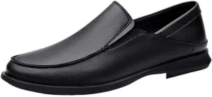 Casual Loafers for Mens Vegan Leather Tuxedo Round Toe Slip Resistant Slip-on