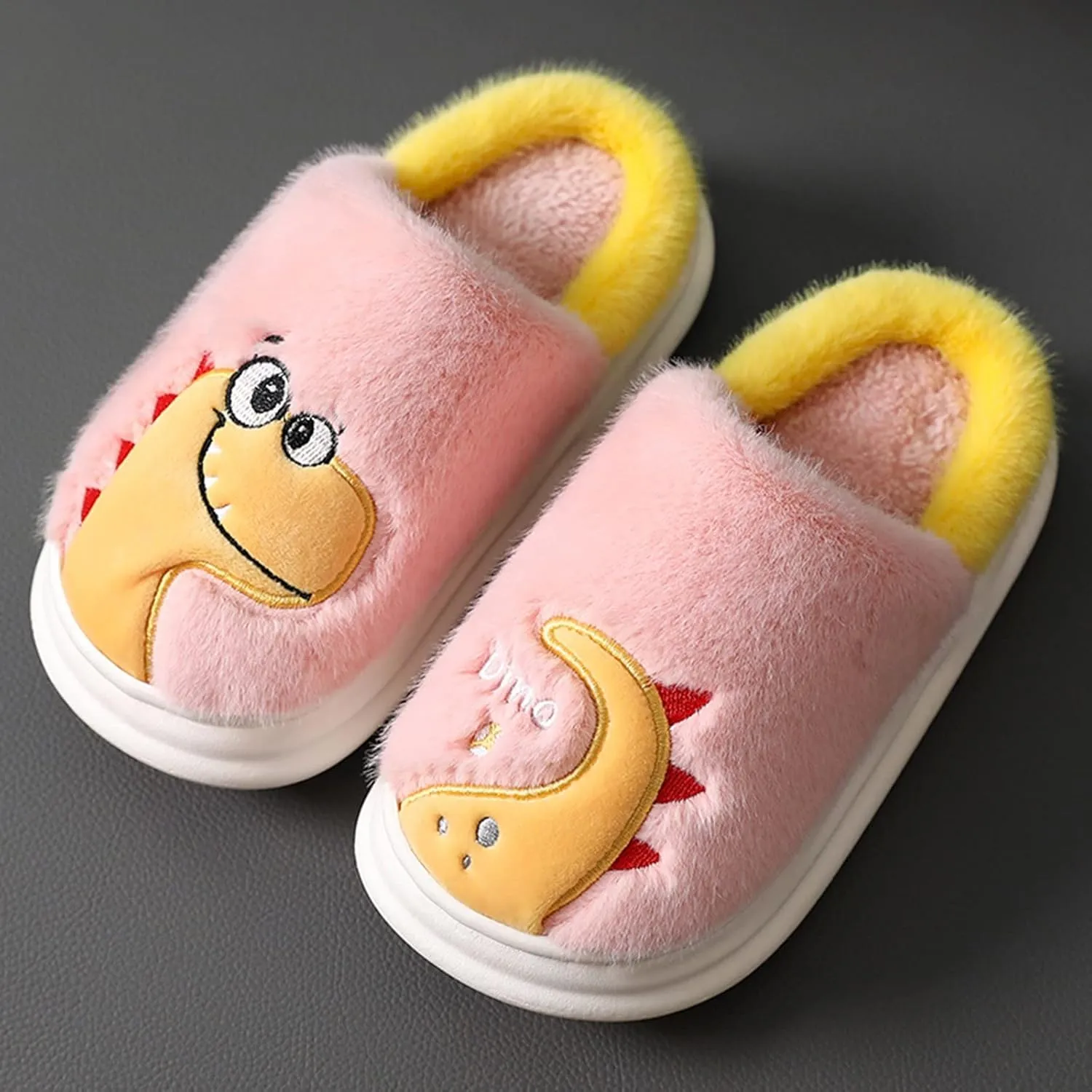Fashion Autumn and Winter Boys and Girls Slippers Flat Bottom Thick Bottom Soft Comfortable Plush Girl Outdoor Slipper