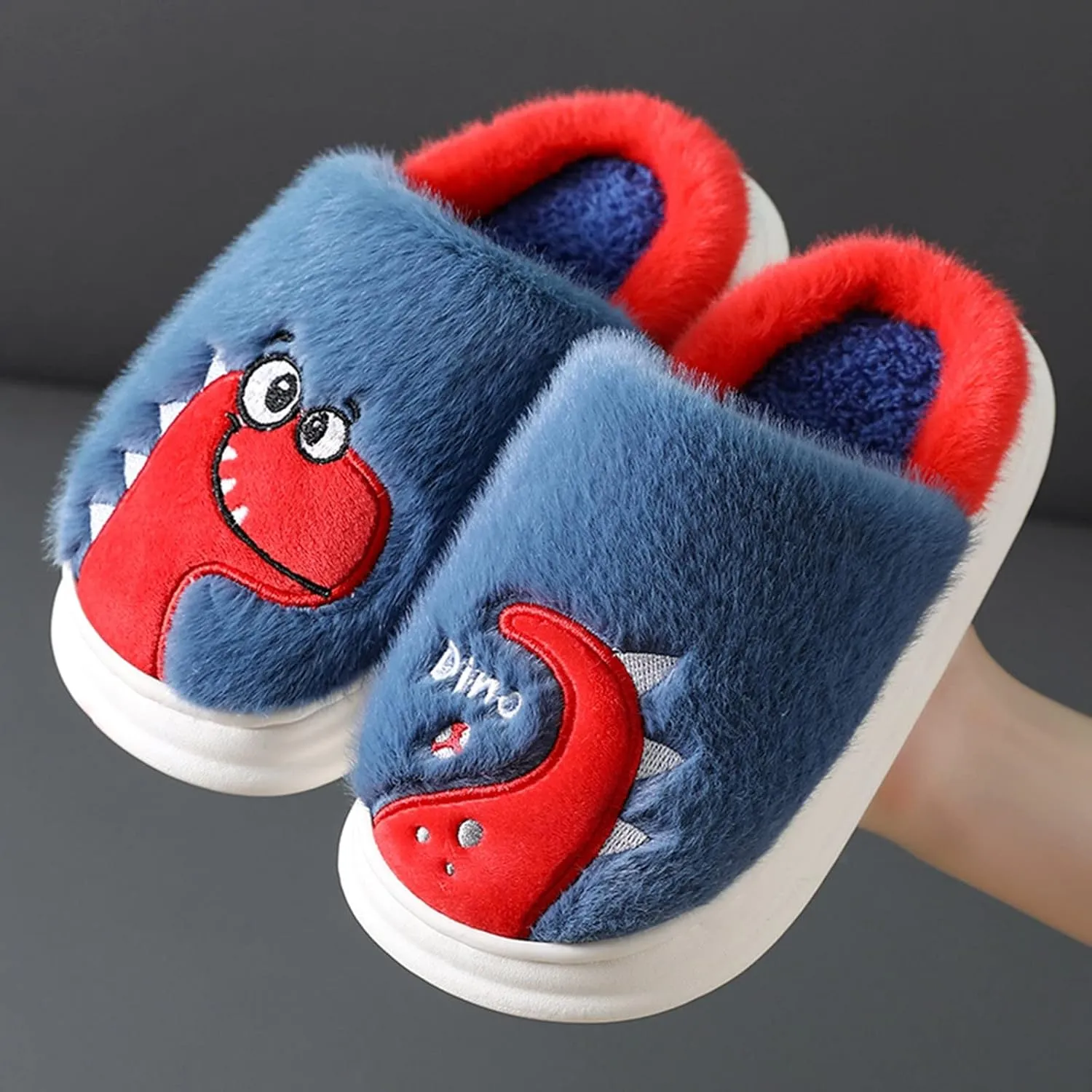 Fashion Autumn and Winter Boys and Girls Slippers Flat Bottom Thick Bottom Soft Comfortable Plush Girl Outdoor Slipper