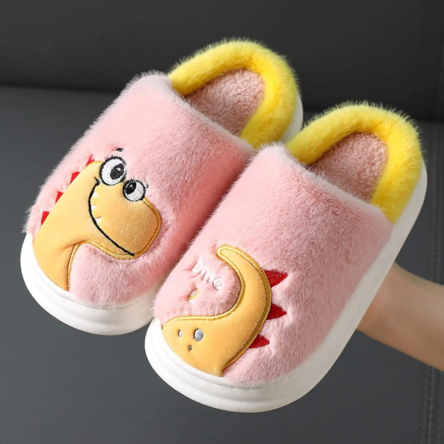 Fashion Autumn and Winter Boys and Girls Slippers Flat Bottom Thick Bottom Soft Comfortable Plush Girl Outdoor Slipper