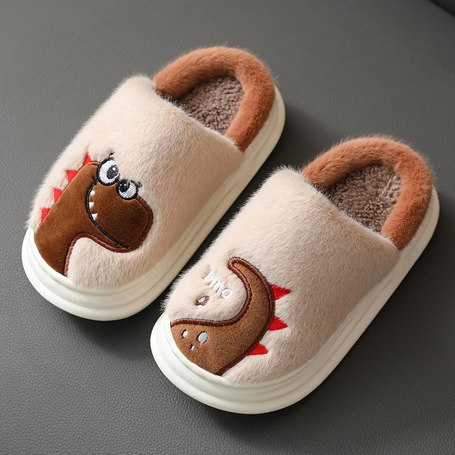 Fashion Autumn and Winter Boys and Girls Slippers Flat Bottom Thick Bottom Soft Comfortable Plush Girl Outdoor Slipper