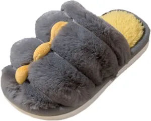 Fashion Autumn and Winter Cute Boys and Girls Slippers Flat Bottom Round Toe Soft and Comfortable Little Kid Shoe