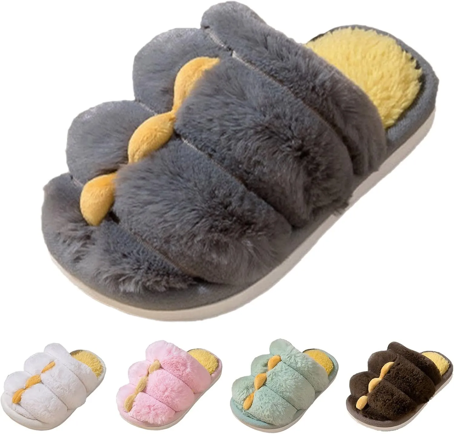 Fashion Autumn and Winter Cute Boys and Girls Slippers Flat Bottom Round Toe Soft and Comfortable Little Kid Shoe