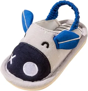 Fashion Cute Autumn and Winter Girls Slippers Flat Bottom Round Toe Soft Warm and Comfortable Solid Color Calf Girl Slip