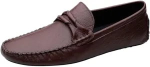 Fashion Men's Shoes PU Leather Moccasins Shoe Round Toe Resistant Flexible Flat Heel Casual Slip-on