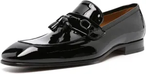 FOWT Men Glossy Square Toe Tassels Decor Loafers Low Heel Slip On Casual Daily Walking Shoes Size 4-16 US