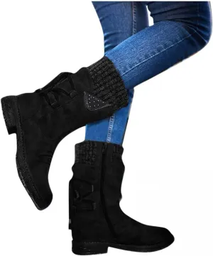 Gibobby Ankle Boots for Women Winter Hiking Boots Keep Warm Anti-Slip Soft Warm Fur Lined Winter Ankle Boots
