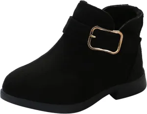 Girl's Ankle Boots Side Zipper Comfort Short Booties Low Heel Short Dress Boots Casual Walking Shoes Little Big Kid