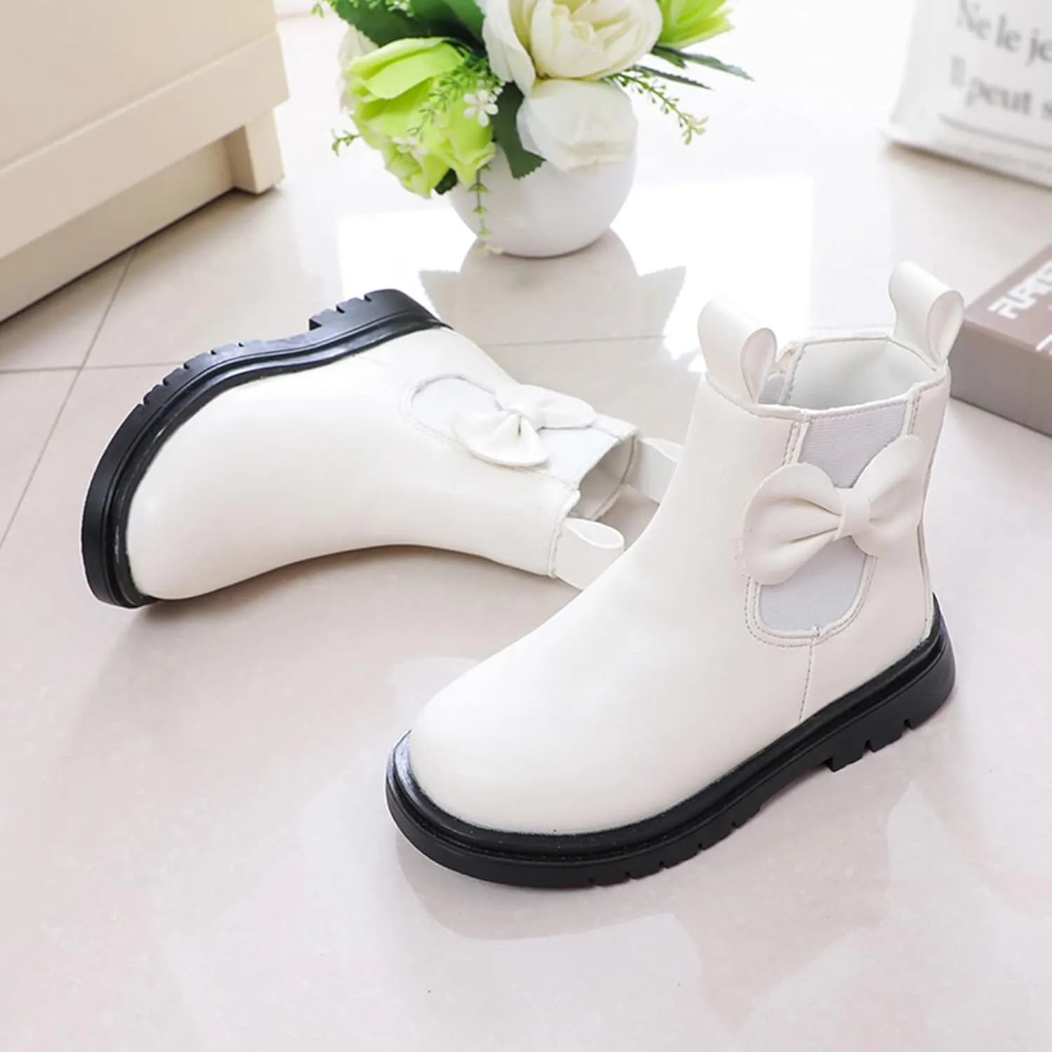 Kids Girls Ankle Bootie Kids Soft Plush Lining Faux Fur Snow Bootie Fashion Cute Toddler Boys Girl's Winter Boots