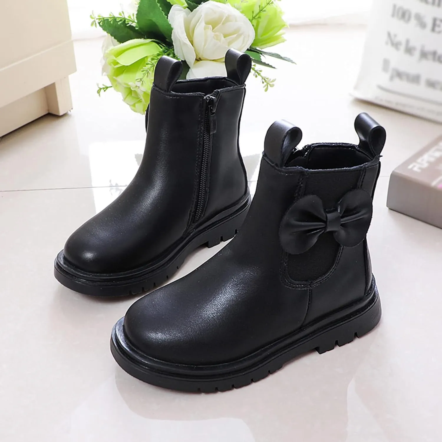 Kids Girls Ankle Bootie Kids Soft Plush Lining Faux Fur Snow Bootie Fashion Cute Toddler Boys Girl's Winter Boots