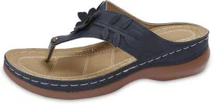 Ladies Summer Casual Solid Color Flower Slope Heel Thick Bottom Beach Large Size Open Toe Disposable Slippers for Women