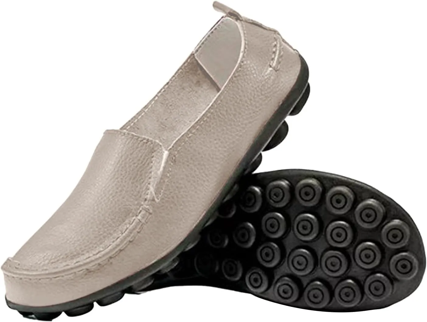 Leather Loafers Women Retro Cute Dress Lug Sole Flats Shoes Business Casual Comfortable Penny Loafers Shoes Slip On Flats