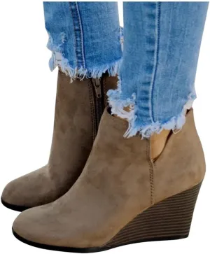 Masbird Booties for Women Low Heel Boots for Women Low Heel Square Toe Women Knee High Platform Boots Retro Winter Short Boots Ankle Boots Cowboy Boots Khaki