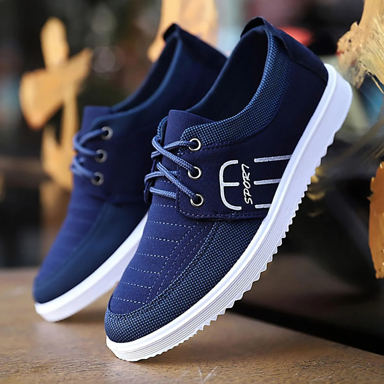 Men's Breathable Stretch Workout Shoes Outdoor Athletic Lace Up Hiking Shoe Men's Lightweight Cushion Sneakers