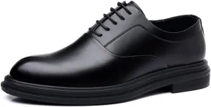 Men's Casual Oxfords Comfortable Business Derby Shoes for Men Genuine Leather Lace-Up Dress Shoes
