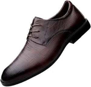 Mens Classic Formal Business Oxford Lace Up Wedding Pointed Toe Dress Shoes for Men