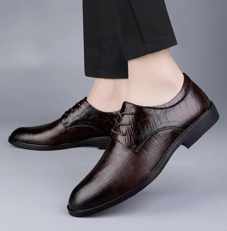 Mens Classic Formal Business Oxford Lace Up Wedding Pointed Toe Dress Shoes for Men