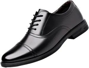 Men's Classic Modern Wedding Dress Shoes Low Top Formal Business Oxford Shoes Vintage Leather Lace Up Platform Derby Shoes(10)