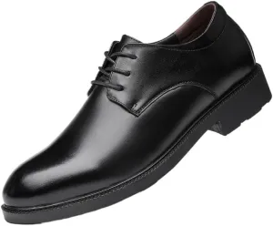 Mens Dress Oxford Lace-up Party Plain Toe Vegan Leather Casual Anti-Slip Shoe