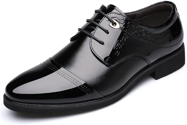 Men's Dress Shoes Classic Genuine Leather Lace-up Formal Oxfords Shoes for Men
