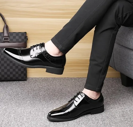 Men's Dress Shoes Classic Genuine Leather Lace-up Formal Oxfords Shoes for Men