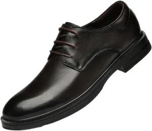 Men's Dress Shoes Fashion Patent Leather Oxford Shoes Business Wedding Lace Up Leather Shoes(Brown,7)