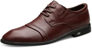 Men's Dress Sneakers - Lightweight Formal Leather Oxford Shoes for Business & Casual Wear