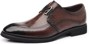 Men's Fashion Slip-On Leather Oxford Shoes Men Classic Modern Wedding Formal Dress Shoes