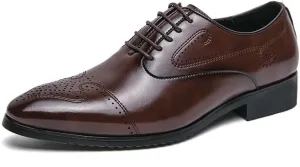 Men's Faux Patent Leather Classic Lace-Up Oxford Shoes for Business, Weddings, and Formal Events