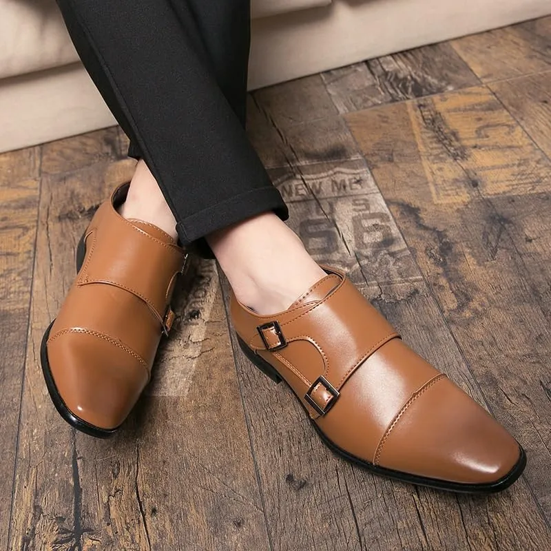 Men's Genuine Leather Oxford Shoes Classic Modern Wedding Formal Dress Shoes for Men Non-Slip Waterproof Business Formal Derby Shoes for Men(Brown,6.5)