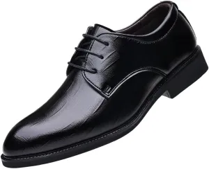 Men's Lace Up Formal Business Oxford Shoes Men Flexural Leather Fashion Dress Shoes