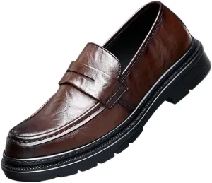 Men's Lightweight Oxford Shoes Patent Leather Wedding Dress Shoes Men Business Casual Formal Wear Shoes(Brown,9)