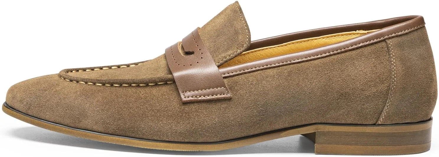 Men's Loafers & Slip-Ons - Genuine Leather Penny Loafers | Classic Dress Shoes with Coin Slot for Business Formal