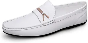Mens Loafers Shoe Round Toe Leather Penny Loafers Flexible Lightweight Anti-Slip Walking Casual Slip-ons