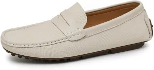 Men's Loafers Shoes Solid Color Leather Penny Driving Loafers Lightweight Comfortable Resistant Prom Walking Slip On