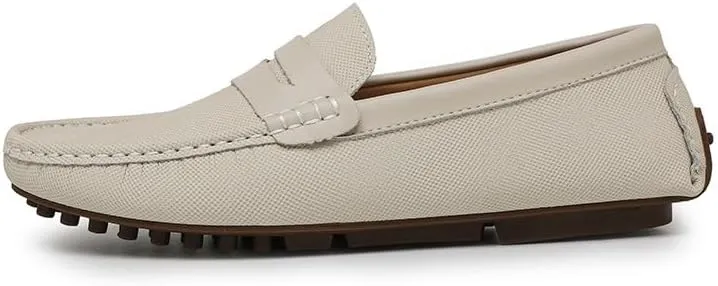 Men's Loafers Shoes Solid Color Leather Penny Driving Loafers Lightweight Comfortable Resistant Prom Walking Slip On