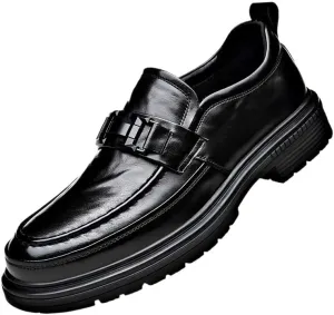 Mens Modern Classic Slip On Oxfords Men Casual Wedding Faux Patent Leather Derby Shoes