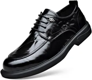 Mens Oxford Men's Oxford Shoes Anti-Slip Mid Chunky Heels Formal Shoes Comfort Soft Oxford Superior Flexural Leather Fashion Dress Sneakers Business Casual Derby Shoes Dress Shoes(10)